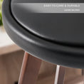 Load image into Gallery viewer, Holly 2 Set 72cm Black Brown Wooden Bar Stool Leila Leather