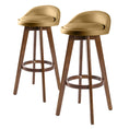 Load image into Gallery viewer, Holly 2 Set 72cm Coffee Brown Wooden Bar Stool Leila Leather