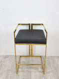 Load image into Gallery viewer, Tina Bar Stool in Black with Gold Frame
