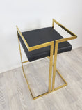 Load image into Gallery viewer, Tina Bar Stool in Black with Gold Frame