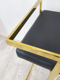 Load image into Gallery viewer, Tina Bar Stool in Black with Gold Frame