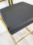 Load image into Gallery viewer, Tina Bar Stool in Black with Gold Frame