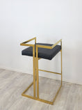 Load image into Gallery viewer, Tina Bar Stool in Black with Gold Frame