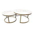 Load image into Gallery viewer, Nesting Style Coffee Table - White on Champagne Gold - 80cm/60cm