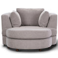 Load image into Gallery viewer, Sunshine Single Sofa Love Chair Fabric Swivel Armchair Ottoman Set - Steel