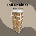 Load image into Gallery viewer, Hyssop Tallboy 4 Chest of Drawers Cane Bedroom Kitchen Bathroom Storage Shelf