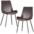 Load image into Gallery viewer, Brando Set of 2 PU Leather Upholstered Dining Chair Metal Leg - Brown