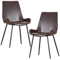 Load image into Gallery viewer, Karine Set of 2 PU Leather Upholstered Dining Chair Metal Leg - Brown