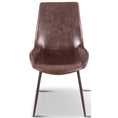Load image into Gallery viewer, Brando Set of 2 PU Leather Upholstered Dining Chair Metal Leg - Brown