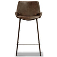 Load image into Gallery viewer, Brando Set of 2 PU Leather Upholstered Bar Chair Metal Leg Stool - Brown