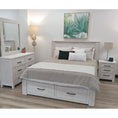 Load image into Gallery viewer, Foxglove Bed Frame Queen Size Timber Mattress Base With Storage Drawers - White
