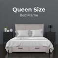 Load image into Gallery viewer, Foxglove Bed Frame Queen Size Timber Mattress Base With Storage Drawers - White