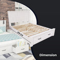Load image into Gallery viewer, Foxglove Bed Frame Queen Size Timber Mattress Base With Storage Drawers - White