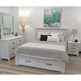 Load image into Gallery viewer, Foxglove Bed Frame Double Size Wood Mattress Base With Storage Drawers - White