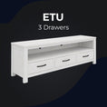 Load image into Gallery viewer, Foxglove ETU Entertainment TV Unit 166cm 3 Drawer Solid Mt Ash Wood - White