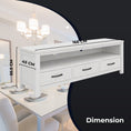 Load image into Gallery viewer, Foxglove ETU Entertainment TV Unit 166cm 3 Drawer Solid Mt Ash Wood - White