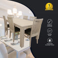 Load image into Gallery viewer, Foxglove 7pc Dining Set 190cm Table 6 PU Seat Chair Solid Mt Ash Wood - White