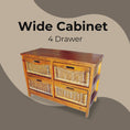 Load image into Gallery viewer, Hyssop Tallboy Wide 4 Chest of Drawers Cane Bedroom Kitchen Bathroom Storage
