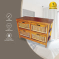 Load image into Gallery viewer, Hyssop Tallboy Wide 4 Chest of Drawers Cane Bedroom Kitchen Bathroom Storage