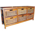 Load image into Gallery viewer, Hyssop Tallboy Wide 6 Chest of Drawers Cane Bedroom Kitchen Bathroom Storage