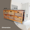 Load image into Gallery viewer, Hyssop Tallboy Wide 6 Chest of Drawers Cane Bedroom Kitchen Bathroom Storage