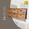 Load image into Gallery viewer, Hyssop Tallboy Wide 6 Chest of Drawers Cane Bedroom Kitchen Bathroom Storage