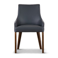 Load image into Gallery viewer, Tuberose Dining Chair Set of 2 PU Leather Solid Acacia Wood Furniture Dark Grey