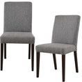 Load image into Gallery viewer, Catmint Dining Chair Set of 2 Fabric Upholstered Solid Acacia Wood - Granite