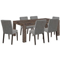 Load image into Gallery viewer, Catmint 7pc Dining Set 180cm Table with 6 Solid Wood Fabric Chair
