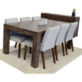 Load image into Gallery viewer, Catmint 7pc Dining Set 180cm Table with 6 Solid Wood Fabric Chair