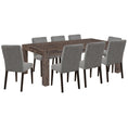 Load image into Gallery viewer, Catmint 9pc Dining Set 210cm Table with 8 Solid Wood Fabric Chair