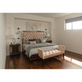 Load image into Gallery viewer, Scarlet Antique King Bed Frame Velvet Fabric Bedhead Solid Birch Timber Wood