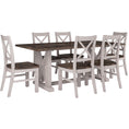 Load image into Gallery viewer, Erica 7pc Dining Set 200cm Table 6 Chair Solid Acacia Wood Timber Brown White