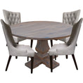 Load image into Gallery viewer, Florence 5pc Round Dining Table Set 135cm 4 Fabric Chair French Provincial