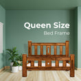 Load image into Gallery viewer, Umber Bed Frame Queen Size Mattress Base Solid Pine Timber Wood - Dark Brown