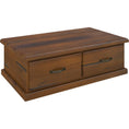 Load image into Gallery viewer, Umber Coffee Table 127cm 2 Drawer Solid Pine Timber Wood - Dark Brown
