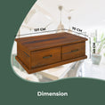 Load image into Gallery viewer, Umber Coffee Table 127cm 2 Drawer Solid Pine Timber Wood - Dark Brown