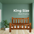 Load image into Gallery viewer, Umber Bed Frame King Size Mattress Base Solid Pine Timber Wood - Dark Brown