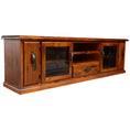 Load image into Gallery viewer, Umber ETU Entertainment TV Unit 220cm 2 Door 1 Drawer Pine Wood - Dark Brown