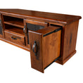 Load image into Gallery viewer, Umber ETU Entertainment TV Unit 220cm 2 Door 1 Drawer Pine Wood - Dark Brown