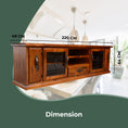 Load image into Gallery viewer, Umber ETU Entertainment TV Unit 220cm 2 Door 1 Drawer Pine Wood - Dark Brown