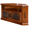 Load image into Gallery viewer, Umber Corner ETU Entertainment TV Unit 126cm 2 Door Solid Pine Wood - Dark Brown