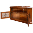 Load image into Gallery viewer, Umber Corner ETU Entertainment TV Unit 126cm 2 Door Solid Pine Wood - Dark Brown