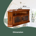 Load image into Gallery viewer, Umber Corner ETU Entertainment TV Unit 126cm 2 Door Solid Pine Wood - Dark Brown