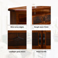 Load image into Gallery viewer, Umber Corner ETU Entertainment TV Unit 126cm 2 Door Solid Pine Wood - Dark Brown
