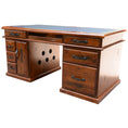 Load image into Gallery viewer, Umber Study Computer Desk 165cm Office Executive Table Solid Wood - Dark Brown