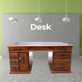 Load image into Gallery viewer, Umber Study Computer Desk 165cm Office Executive Table Solid Wood - Dark Brown