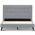 Load image into Gallery viewer, Volga Queen Bed Platform Frame Fabric Upholstered Mattress Base - Grey