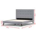 Load image into Gallery viewer, Volga Queen Bed Platform Frame Fabric Upholstered Mattress Base - Grey