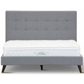 Load image into Gallery viewer, Volga Queen Bed Platform Frame Fabric Upholstered Mattress Base - Grey